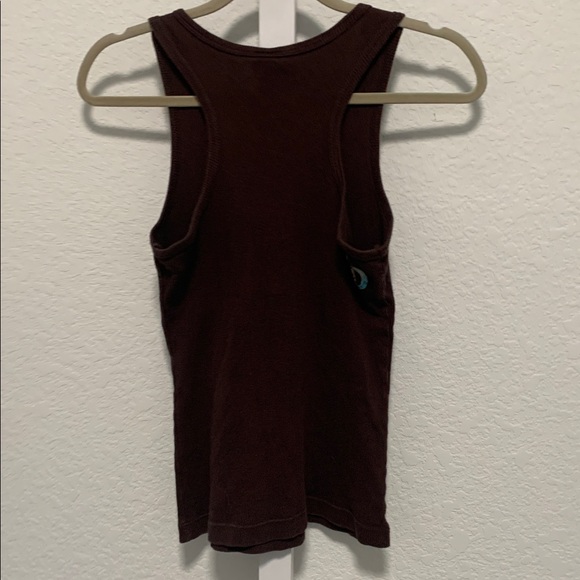 Y2K Volcom Stone Graphic Brown Ribbed Tank Top - Picture 4 of 7